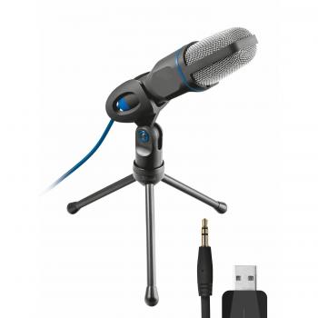 Trust Mico - Micrófono USB con trípode, Negro