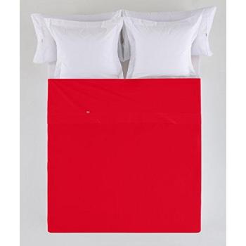 Sábana Encimera Estela Combi Algodón 144 Hilos Rojo Cama 105 cm
