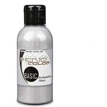 Senjo Color Basic Bodypainting I color de cara y cuerpo I cosméticos, dermatológicamente probado I carnaval, disfraces I 75 ml I plata