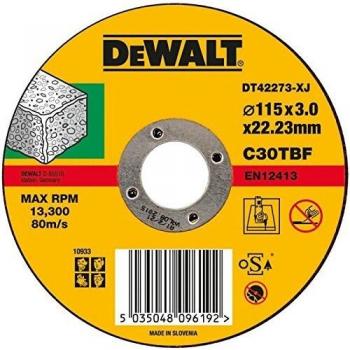 DEWALT DT42273-XJ - Disco de corte plano para piedra 115mm x 3 x 22.23mm