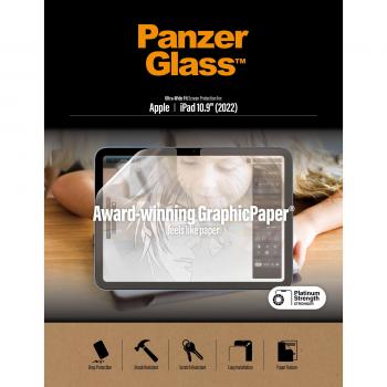 Protector de Pantalla PanzerGlass UWF GraphicPaper para iPad 10.9 (2022) - Sensación de Papel, Antibacteriano, Transparente