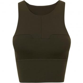 Top deportivo Chiara Dark Olive para mujer, ideal para practicar yoga y actividades deportivas de Born Living Yoga.