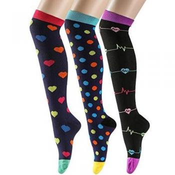 Litthing 3/5/8/14 pares Calcetines de Compresión de Nylon hasta Rodilla Deportes para Mujeres y Hombres para Baloncesto Fútbol Correr Escalar Montaña