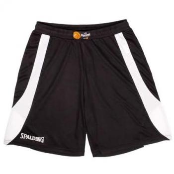 Pantalón Corto Deportivo para Hombre Spalding 40221004-bk/wh, Blanco/Negro, Talla Large Unisex Adulto