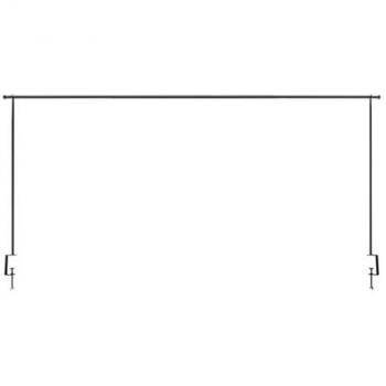 Barra de Metal Decorativa Extensible Acomoda Textil - Ajustable con Abrazadera para Mesa Interior y Exterior, Fácil Instalación (Negro, 135/250x90 cm)