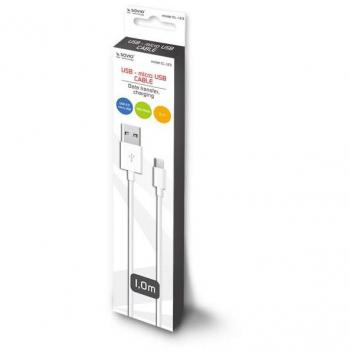 Cable USB Savio CL-123 1 m USB 2.0 USB A Micro-USB B Blanco