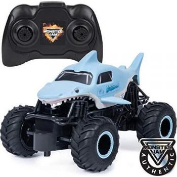 MONSTER JAM - COCHE TELEDIRIGIDO MEGALODON - Coche RC Monster Jam Megalodon a Escala 1:24 - 2.4GHZ hasta 76m - 6044952 - Juguetes Niños 4 Años +
