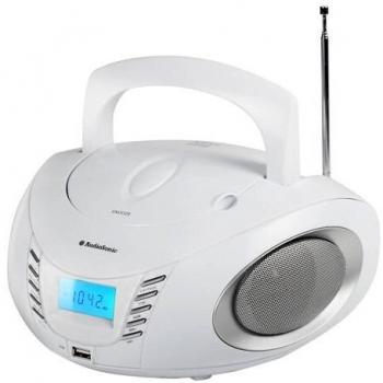 Smartwares CD-1593 – Radio portátil con reproductor de CD, MP3, USB, color blanco