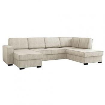 Sofá rinconero Comfivo 227 con función de descanso y caja de ropa de cama, dimensiones 305 x 188 x 85 cm