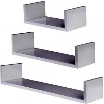 Estanterías de Pared Luisa - Set de 3, Estilo Retro, Montaje Fácil y Soportes Invisibles