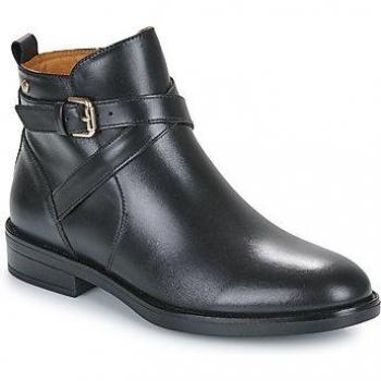Pikolinos Women's Black Leather Mid Boots PUERTOLLANO W3C with Cushioned Insole