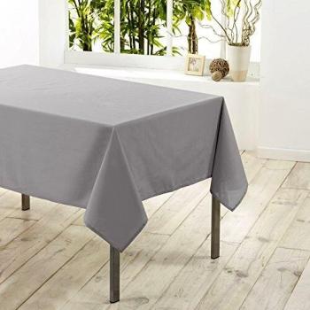 Mantel Rectangular de Poliéster Gris Liso 140 x 200 cm, Diseño Moderno y Resistente
