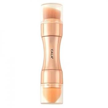 Cala Brocha 4 en 1 Glow On The Go - Brocha de Maquillaje, Esponja Difuminadora, Pincel de Labios, Pincel de Ojos, Diseño Perfecto