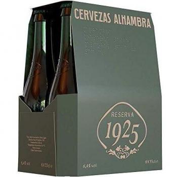 Alhambra Reserva 1925 Cerveza Dorada Lager - Pack de 6 Botellas x 33cl - 6,4% Volumen de Alcohol