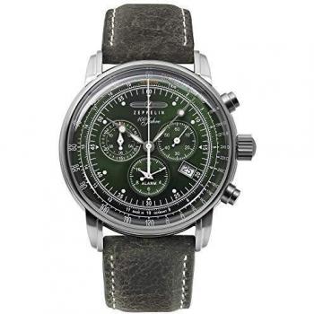 Zeppelin Men's Chronograph Swiss Quartz Movement Watch with Leather Strap 8680-4