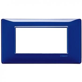 Placa de tecnopolímero Vimar Plana 4 módulos color zafiro reflex
