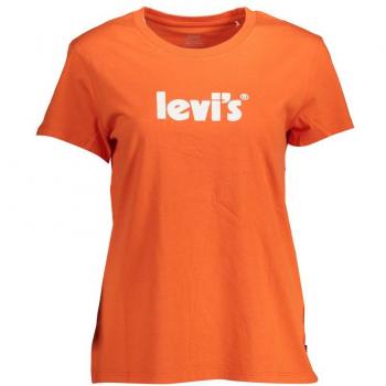 Levi's Stylish Orange Logo Print Tee - Female, T-Shirt, Size: L