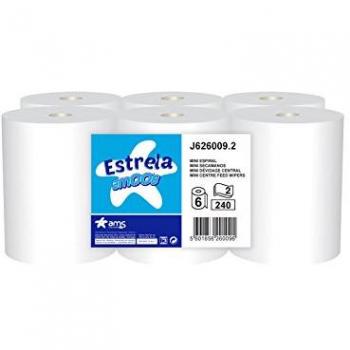 Amoos Rollos Mini Secamanos de 2 Capas - Paquete de 6 x 413.50 gr - Total: 2481 gr, 60 m
