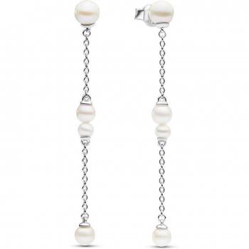 Pendientes Pandora Timeless de plata con perlas cultivadas de agua dulce