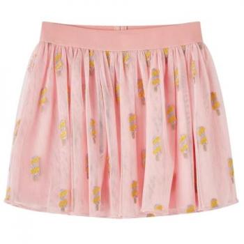 Vestido Infantil con Tul y Estampado Bordado de Polos Ropa Niños Rosa Claro 140