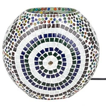 Lámpara de Sobremesa Marroquí Azul de Cristal Vidrio 24x25x23cm - Signes Grimalt
