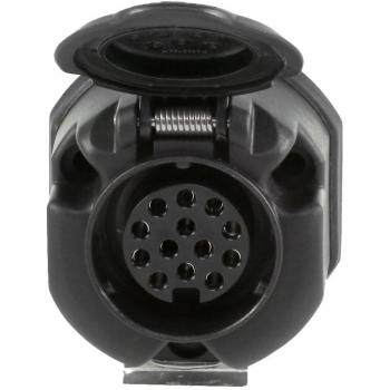 Tomacorriente de remolque HELLA 8JB 005 949-001 - Conector de 13 pines, contacto roscado, color negro