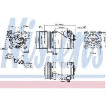 Compresor de aire acondicionado NISSENS 89249, Sistema de Aire Acondicionado, compatible con vehículos, alta eficiencia, refrigerante R134a, capacidad de compresión optimizada
