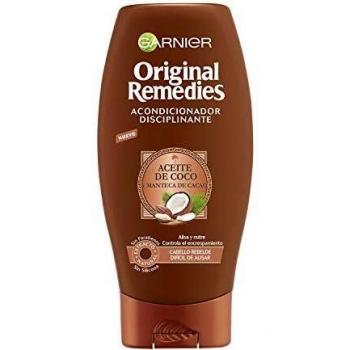 Garnier Original Remedies Champú Disciplinante con Aceite de Coco y Manteca de Cacao, para Pelo Rebelde y Difícil de Alisar - 250 ml