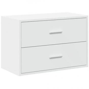 Armario Blanco con 2 Cajones 60x31x40 cm Madera de Ingeniería