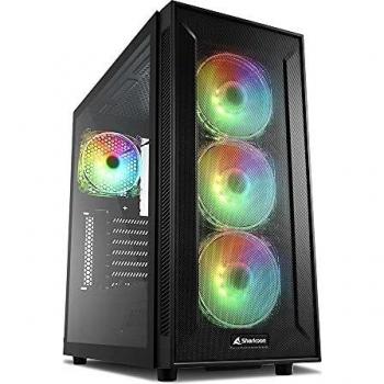 Sharkoon TG6M RGB Caja de Ordenador, PC Gaming, Semitorre ATX, Negro