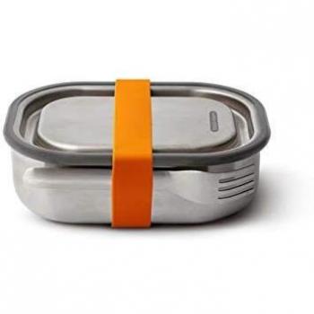 Caja de Almuerzo de Acero Inoxidable 1L con Gabel y Compartimentos Ajustables - Naranja - Black+Blum