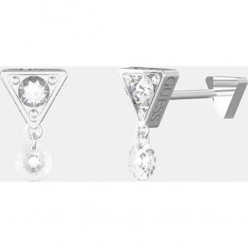 Pendientes Guess Crazy Triángulo de Acero y Cristales