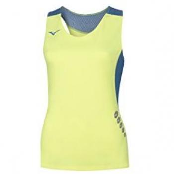 Mizuno Camiseta Sin Mangas Premium Jpn para Mujer Color Yellow Fluo/Royal Talla M