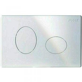 Placa de empotrar Pucci Eco 2 Botones Elipse Mod. 2014 Blanca