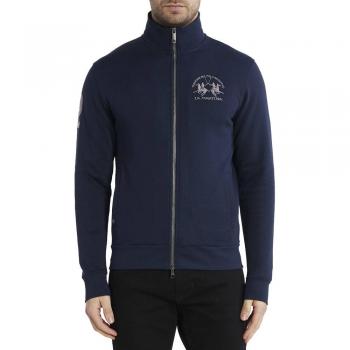 La Martina Blue Cotton Zip Sweatshirt - XL