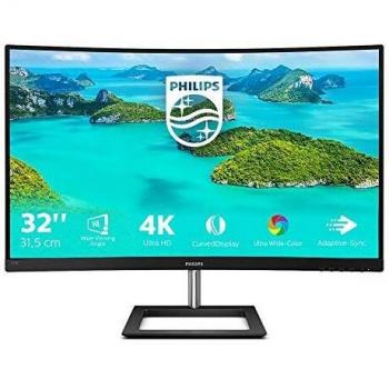 Philips 328E1CA - 32 inch Curved 4K Monitor, 60Hz, 4ms, VA, Speakers, Flicker Free, Adaptive Sync