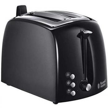Russell Hobbs Textures Plus 22601-56 - Tostador, ranuras anchas, incluye pinzas, calientapanecillos