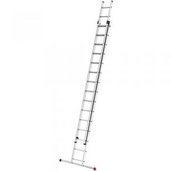 Escalera de Aluminio Doble Sección 2x15 Peldaños Extensible Profesional