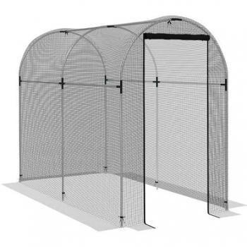 Outsunny Jaula de Cultivo con 1 Puerta con Cremallera, Soportes y Anti-UV para Proteger las Plantas en Patio Jardín Terraza, Dimensiones: 120x240x188 cm, Color Negro
