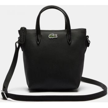 Lacoste Mini Crossbody Tote Bag - Elegant Black Design, XS Size (15 x 18 x 7 cm)