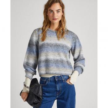 Pepe Jeans Edith Women's Blue Gradient Round Neck Sweater