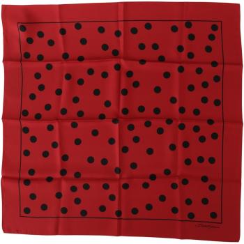 Dolce & Gabbana Red Polka Dots DG Print Square Handkerchief Scarf