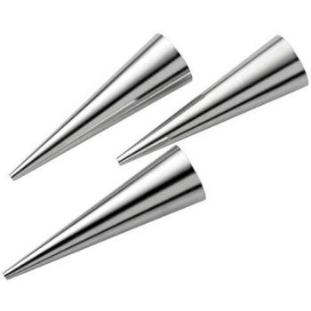 Set de Moldes para Cannoncini Mignon de Acero Inoxidable - 3 Piezas (3,5x12cm)