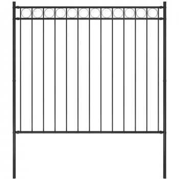 vidaXL Garden Fence Steel 1.7x1.5 m Black
