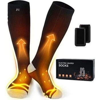 Rbediolt Calcetines Calefactables,Calcetines con Calefaccion de 3,7 v 4000 Mah con 3 Ajustes de Calefacción, Calcetines Termicos Mujer Hombres Recargables, Adecuados para Caza al Aire Libre, Esquí