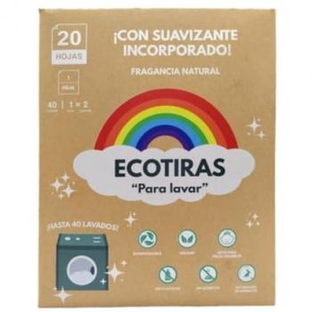 Detergente Ecológico en Tiras para Lavadora con Suavizante Natural - 40 Lavados, 100% Naturales, Biodegradables, Vegano y Apto para Pieles Sensibles