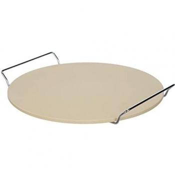 Piedra para Pizza Redonda de 30 cm con Soporte de Acero Inoxidable y Cordierita