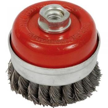 Cepillo de vaso trenzado de acero 80 mm Silverline T0S675339
