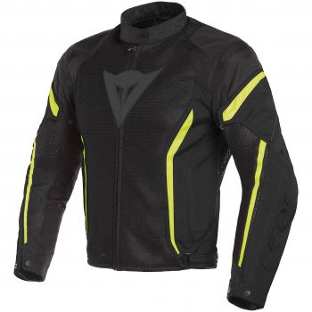 Dainese 1735202_N49_44 Chaqueta para moto, Negro/Fluo Amarillo, 44