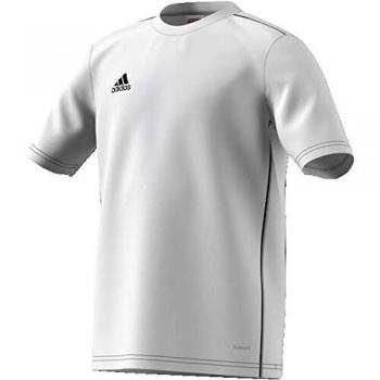 adidas CORE18 JSY Y Camiseta de Manga Corta, Unisex niños, White/Black, 128